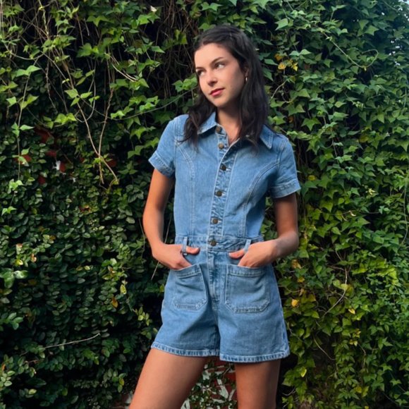 9/15まで 新品papier 25AW Lily sailor rompers NWT Sailor Romper in Lily Blue